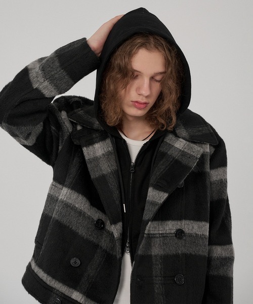 WISH FOR EVER（ウィッシュフォーエバー）の「NAPOLEON DESIGN SHORT PEACOAT/ナポレオンデザインショートピーコート（ピーコート・メンズ・ブラウン/ブラック/チェック・X-SMALL/LARGE/MEDIUM/SMALL）」の22枚目の写真