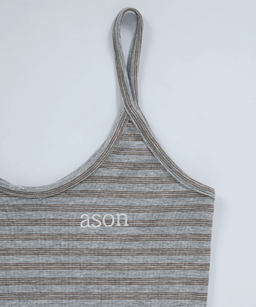 ASON(アズオン)の「SHELL STRIPE SLEEVELESS / BLUE(Tシャツ/カットソー・レディース・その他・FREE)」の4枚目の写真