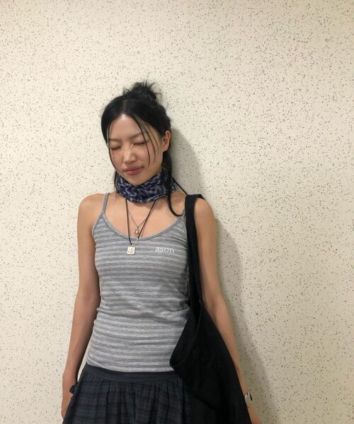 ASON(アズオン)の「SHELL STRIPE SLEEVELESS / BLUE(Tシャツ/カットソー・レディース・その他・FREE)」の11枚目の写真