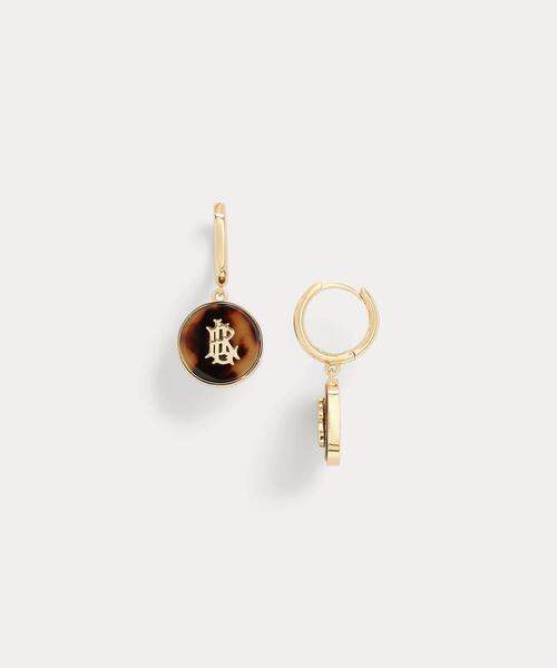 LAUREN RALPH LAUREN（ローレン ラルフ ローレン）の「ゴールドプレーテッド トーティシェル ドロップ ピアス（ピアス（両耳用）・レディース・イエロー系2・ONE）」の4枚目の写真