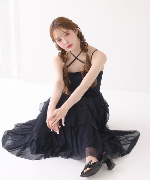 古着 ビンテージ 80s ブラック 黒 キャミソール ワンピース カスタム美品 セール/ブランド古着】キャミソールワンピース（ワンピース）｜one