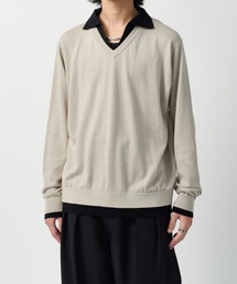 Lui's（ルイス）の「コットンレイヤードスキッパーニット（ニット/セーター）」