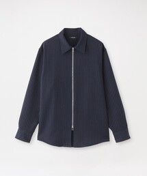 ピンストライプジップシャツアウター