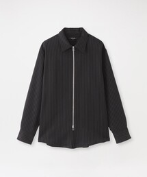 ピンストライプジップシャツアウター