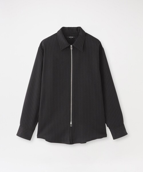 LOVELESS(ラブレス)の「ピンストライプジップシャツアウター(シャツ/ブラウス・メンズ・ブラック/ネイビー・M/L)」の2枚目の写真