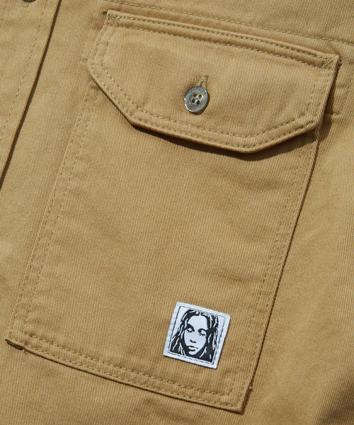X-girl（エックスガール）の「FACE LABEL WORK L/S SHIRT（シャツ/ブラウス・レディース・ベージュ/ブラック/マルチ・S/M）」の19枚目の写真