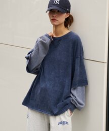 CIAOPANIC TYPY | アシッドウォッシュ加工フェイクレイヤードワッフルロンTEE(Tシャツ/カットソー)