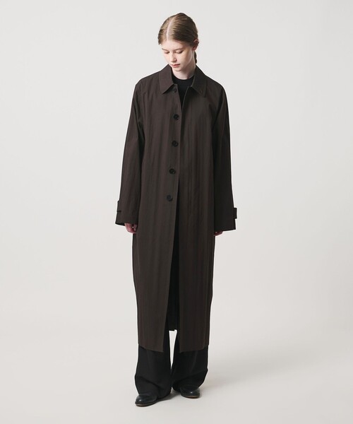 LOEFF（ロエフ）の「＜LOEFF＞バルカラー コート UNISEX（ステンカラーコート・レディース・ブラック/ダークブラウン・1/0/2）」の5枚目の写真