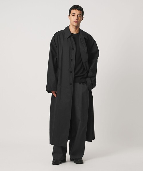 LOEFF（ロエフ）の「＜LOEFF＞バルカラー コート UNISEX（ステンカラーコート・レディース・ブラック/ダークブラウン・1/0/2）」の8枚目の写真