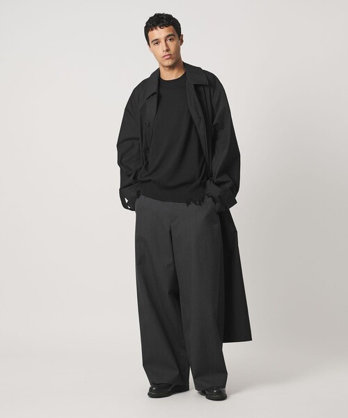 LOEFF（ロエフ）の「＜LOEFF＞バルカラー コート UNISEX（ステンカラーコート・レディース・ブラック/ダークブラウン・1/0/2）」の9枚目の写真