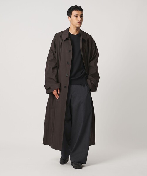 LOEFF（ロエフ）の「＜LOEFF＞バルカラー コート UNISEX（ステンカラーコート・レディース・ブラック/ダークブラウン・1/0/2）」の11枚目の写真