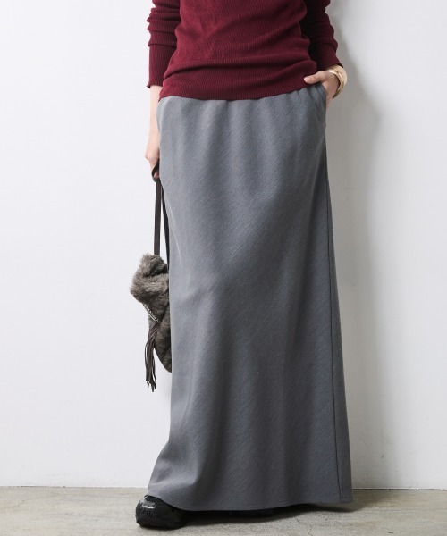 CHIC STYLE(シックスタイル)の「ナローマキシスカート<大きいサイズ有>シックスタイル(スカート・レディース・サックスブルー/ベージュ系/ブラック/グレー・L/M/3L/5L/4L/LL)」の3枚目の写真