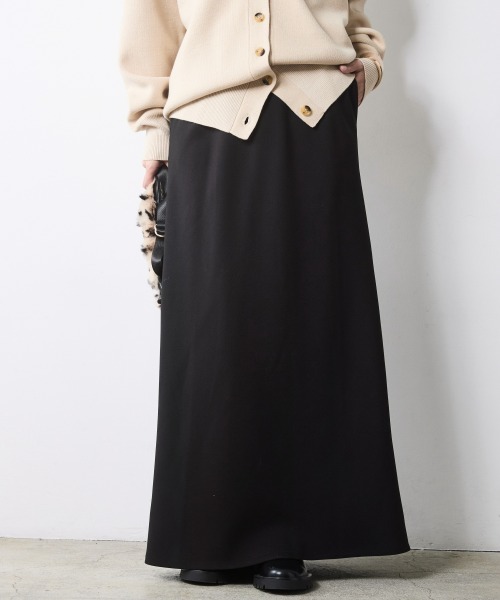 CHIC STYLE(シックスタイル)の「ナローマキシスカート<大きいサイズ有>シックスタイル(スカート・レディース・サックスブルー/ベージュ系/ブラック/グレー・L/M/3L/5L/4L/LL)」の2枚目の写真