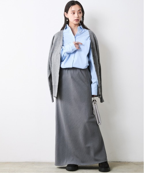CHIC STYLE(シックスタイル)の「ナローマキシスカート<大きいサイズ有>シックスタイル(スカート・レディース・サックスブルー/ベージュ系/ブラック/グレー・L/M/3L/5L/4L/LL)」の5枚目の写真