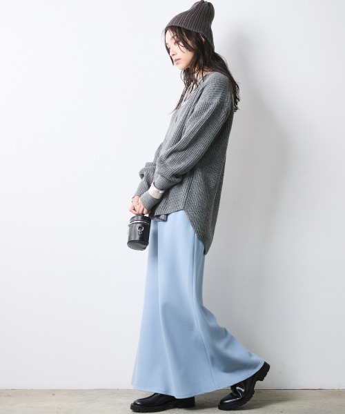 CHIC STYLE(シックスタイル)の「ナローマキシスカート<大きいサイズ有>シックスタイル(スカート・レディース・サックスブルー/ベージュ系/ブラック/グレー・L/M/3L/5L/4L/LL)」の6枚目の写真