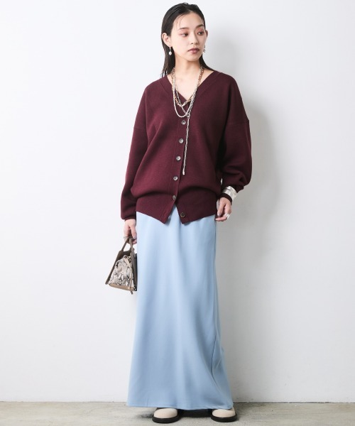 CHIC STYLE(シックスタイル)の「ナローマキシスカート<大きいサイズ有>シックスタイル(スカート・レディース・サックスブルー/ベージュ系/ブラック/グレー・L/M/3L/5L/4L/LL)」の7枚目の写真