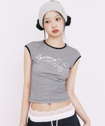 CHECK STAR PATTERN T-SHIRTS_BLACK