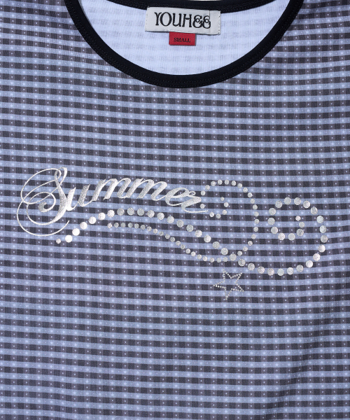 YOUHEE(ユヒ)の「CHECK STAR PATTERN T-SHIRTS_BLACK(Tシャツ/カットソー・レディース・その他・SMALL/MEDIUM)」の5枚目の写真
