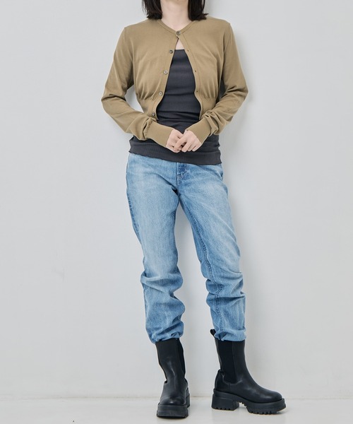 INSCRIRE(アンスクリア)の「【INSCRIRE/アンスクリア】Cotton 16G 2-Way Cardigan/コットン2WAYカーディガン(カーディガン/ボレロ・レディース・グレー/カーキ・FREE)」の5枚目の写真