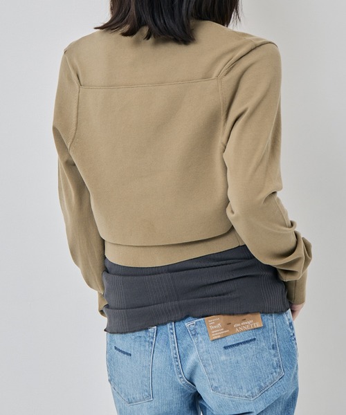 INSCRIRE(アンスクリア)の「【INSCRIRE/アンスクリア】Cotton 16G 2-Way Cardigan/コットン2WAYカーディガン(カーディガン/ボレロ・レディース・グレー/カーキ・FREE)」の6枚目の写真