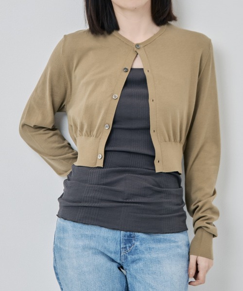 INSCRIRE(アンスクリア)の「【INSCRIRE/アンスクリア】Cotton 16G 2-Way Cardigan/コットン2WAYカーディガン(カーディガン/ボレロ・レディース・グレー/カーキ・FREE)」の7枚目の写真