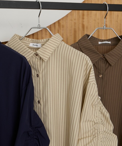 Aunely(オーネリー)の「【Aunely】しわレス 袖ギャザーリボンシャツ<YOSOOIシリーズ>(シャツ/ブラウス・レディース・ブルー系/ベージュ系/ネイビー/ホワイト系/ブラウン系・M/L)」の14枚目の写真