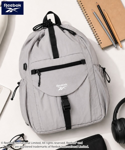 Reebok(リーボック)の「【Reebok リーボック】3WAYナイロンバッグ リュック ショルダーバッグ ワンショルダー ドローコード(バックパック/リュック・メンズ・ブラック/ライトグレー・FREE)」の5枚目の写真