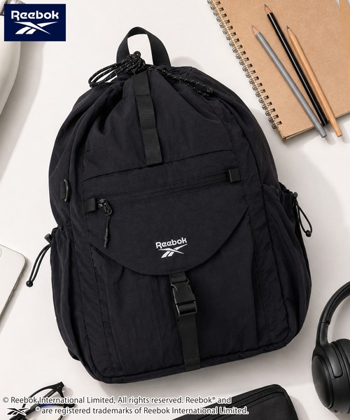 Reebok(リーボック)の「【Reebok リーボック】3WAYナイロンバッグ リュック ショルダーバッグ ワンショルダー ドローコード(バックパック/リュック・メンズ・ブラック/ライトグレー・FREE)」の3枚目の写真