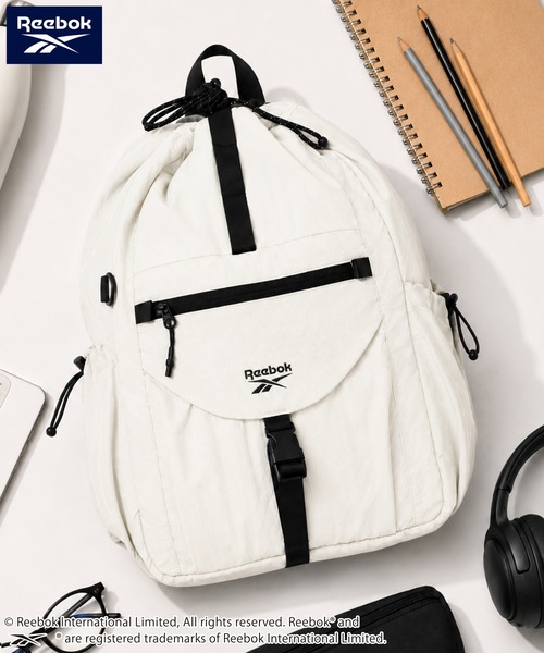 Reebok(リーボック)の「【Reebok リーボック】3WAYナイロンバッグ リュック ショルダーバッグ ワンショルダー ドローコード(バックパック/リュック・メンズ・ブラック/ライトグレー・FREE)」の7枚目の写真