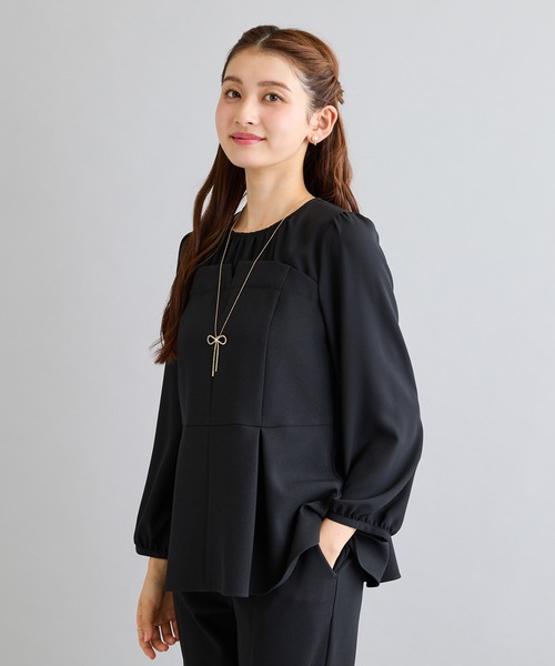 Rose Tiara(ローズティアラ)の「【防シワ】ビスチェ風ドッキングブラウス(シャツ/ブラウス・レディース・グレー/ブラック・38/42/46)」の12枚目の写真