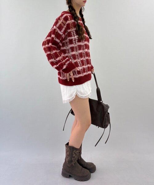 w closet(ダブルクローゼット)の「コットンレースショートパンツ(その他パンツ・レディース・ブラック/オフホワイト・FREE)」の7枚目の写真