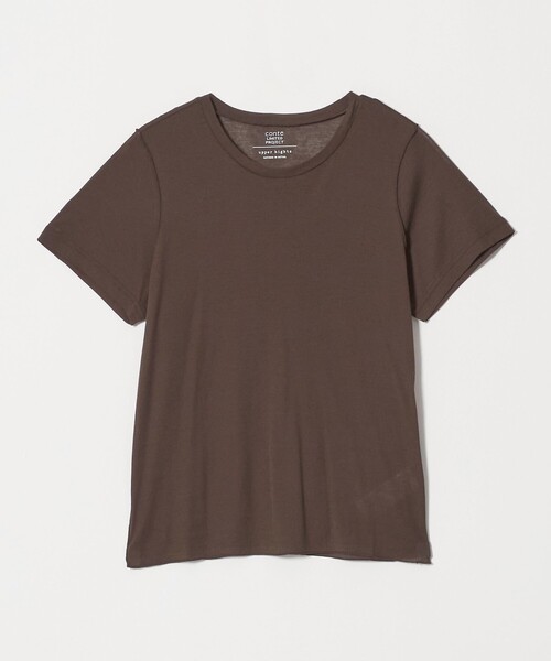 upperhights(アッパーハイツ)の「<upper hights × conte> シアー クルーネックTシャツ(Tシャツ/カットソー・レディース・ブラック/ホワイト/ブラウン系・FREE)」の3枚目の写真