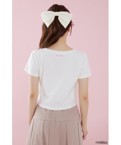 rienda(リエンダ)の「Lil ala mode Tシャツ 夏服 秋服(Tシャツ/カットソー・レディース・ホワイト/ピンク・FREE)」の5枚目の写真