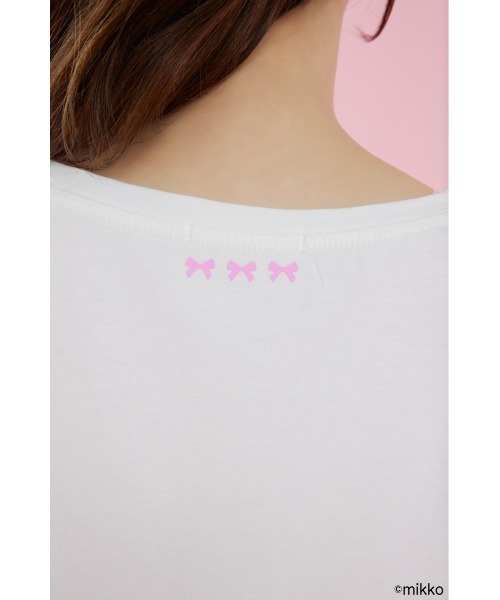 rienda(リエンダ)の「Lil ala mode Tシャツ 夏服 秋服(Tシャツ/カットソー・レディース・ホワイト/ピンク・FREE)」の7枚目の写真