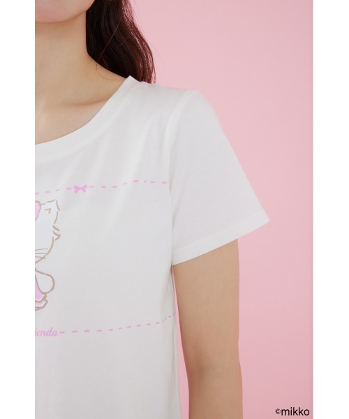 rienda(リエンダ)の「Lil ala mode Tシャツ 夏服 秋服(Tシャツ/カットソー・レディース・ホワイト/ピンク・FREE)」の8枚目の写真
