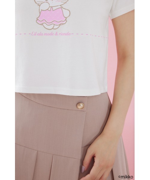 rienda(リエンダ)の「Lil ala mode Tシャツ 夏服 秋服(Tシャツ/カットソー・レディース・ホワイト/ピンク・FREE)」の9枚目の写真