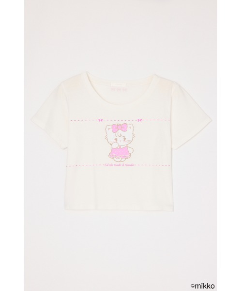 rienda(リエンダ)の「Lil ala mode Tシャツ 夏服 秋服(Tシャツ/カットソー・レディース・ホワイト/ピンク・FREE)」の10枚目の写真