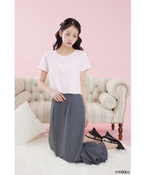 rienda(リエンダ)の「Lil ala mode Tシャツ 夏服 秋服(Tシャツ/カットソー・レディース・ホワイト/ピンク・FREE)」の11枚目の写真