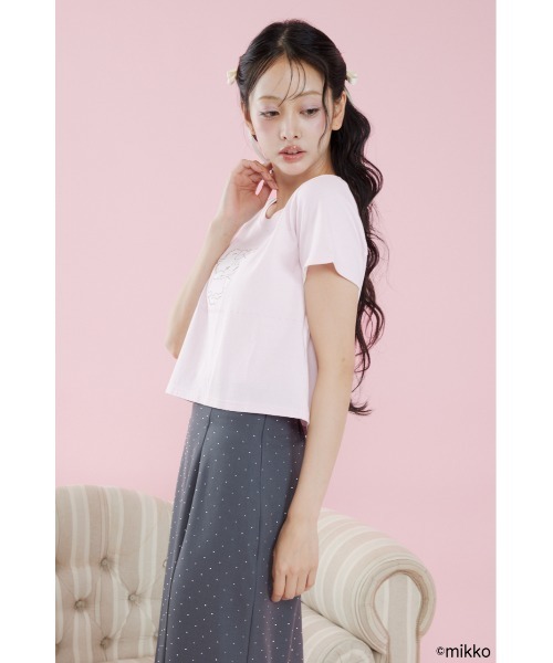 rienda(リエンダ)の「Lil ala mode Tシャツ 夏服 秋服(Tシャツ/カットソー・レディース・ホワイト/ピンク・FREE)」の14枚目の写真