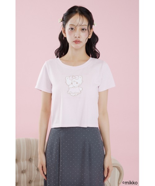 rienda(リエンダ)の「Lil ala mode Tシャツ 夏服 秋服(Tシャツ/カットソー・レディース・ホワイト/ピンク・FREE)」の16枚目の写真