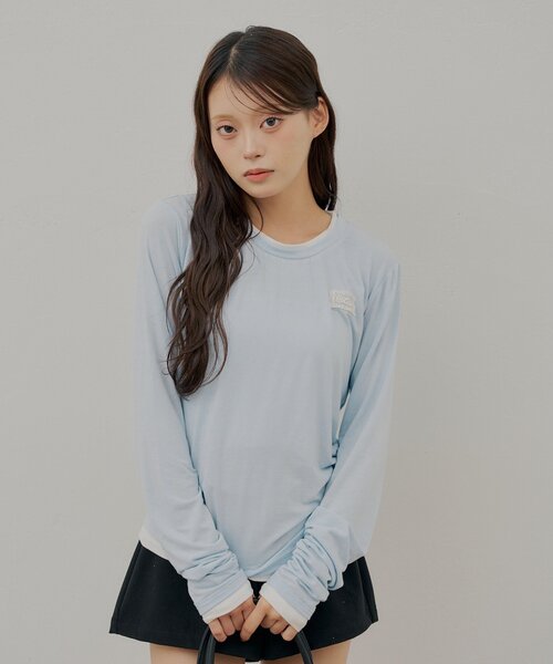 Chico(チコ)の「レイヤードシアーT(Tシャツ/カットソー・レディース・ブルー/アイボリー/グレー/ブラック・FREE)」の10枚目の写真