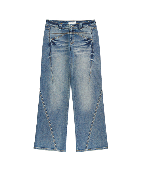 ZIZEMUSEUM(ジゼミュージアム)の「カーブドストレートデニムパンツ(ブルー)(デニムパンツ・レディース・その他・SMALL/MEDIUM/LARGE)」の2枚目の写真