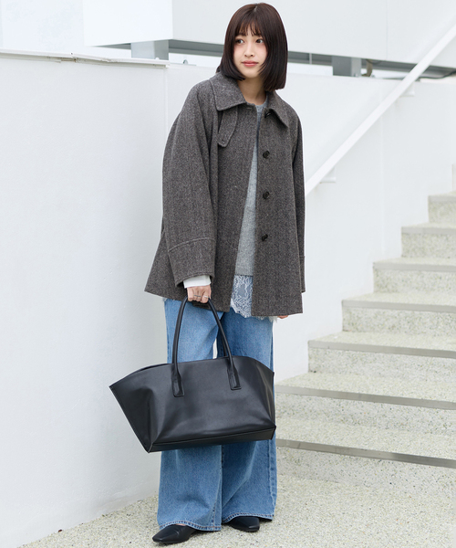 JOURNAL STANDARD relume(ジャーナルスタンダード レリューム)の「《追加 / 新色》尾州ウールスーパー100Aラインコート(ステンカラーコート・レディース・チャコールグレー/ブラック/ブラウン・38/36)」の10枚目の写真