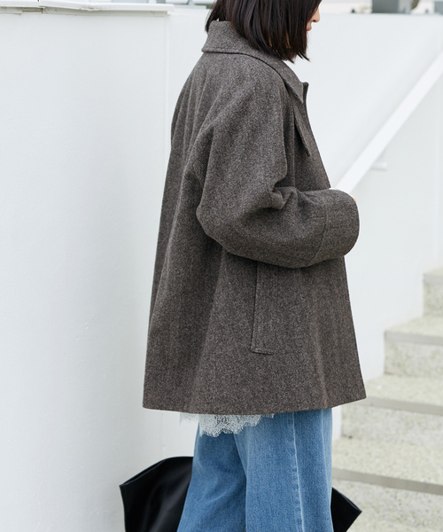 JOURNAL STANDARD relume(ジャーナルスタンダード レリューム)の「《追加 / 新色》尾州ウールスーパー100Aラインコート(ステンカラーコート・レディース・チャコールグレー/ブラック/ブラウン・38/36)」の16枚目の写真