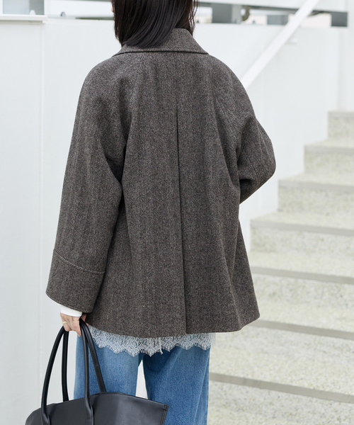 JOURNAL STANDARD relume(ジャーナルスタンダード レリューム)の「《追加 / 新色》尾州ウールスーパー100Aラインコート(ステンカラーコート・レディース・チャコールグレー/ブラック/ブラウン・38/36)」の17枚目の写真