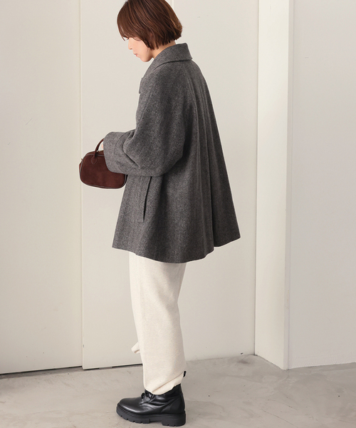 JOURNAL STANDARD relume(ジャーナルスタンダード レリューム)の「《追加 / 新色》尾州ウールスーパー100Aラインコート(ステンカラーコート・レディース・チャコールグレー/ブラック/ブラウン・38/36)」の20枚目の写真