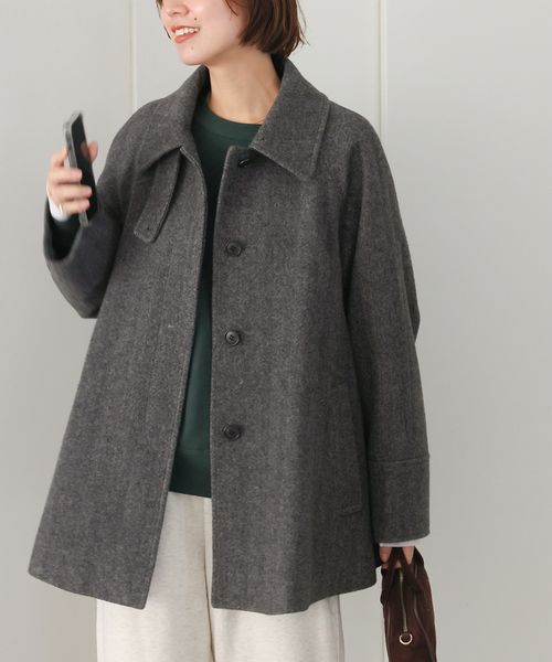 JOURNAL STANDARD relume(ジャーナルスタンダード レリューム)の「《追加 / 新色》尾州ウールスーパー100Aラインコート(ステンカラーコート・レディース・チャコールグレー/ブラック/ブラウン・38/36)」の22枚目の写真