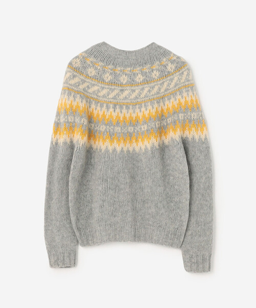 Morris & Sons（モリスアンドサンズ）の「MORRIS & SONS | チャンキーノルディックカーディガン WOMEN（カーディガン/ボレロ・レディース・グレー系その他2/グレー系その他/ホワイト系その他5・F）」の12枚目の写真