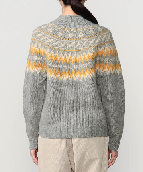 Morris & Sons（モリスアンドサンズ）の「MORRIS & SONS | チャンキーノルディックカーディガン WOMEN（カーディガン/ボレロ・レディース・グレー系その他2/グレー系その他/ホワイト系その他5・F）」の10枚目の写真