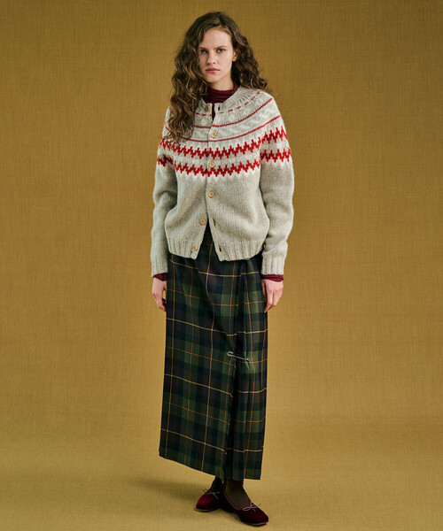Morris & Sons（モリスアンドサンズ）の「MORRIS & SONS | チャンキーノルディックカーディガン WOMEN（カーディガン/ボレロ・レディース・グレー系その他2/グレー系その他/ホワイト系その他5・F）」の4枚目の写真